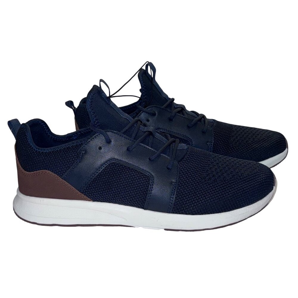 Goodfellow & Co. Mens Size 11.5 Navy & Brown Athletic Sneakers With Memory Foam